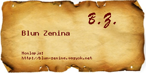 Blun Zenina névjegykártya